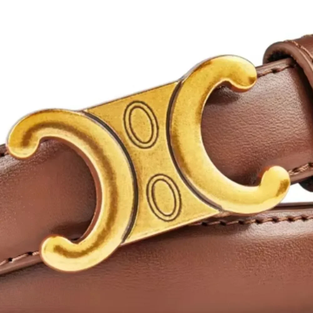 New Anthopologie Leather Belt With Gold Tone Hardware NWOT